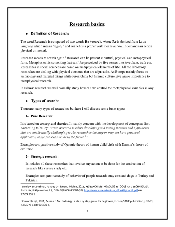 (DOC) Research basics