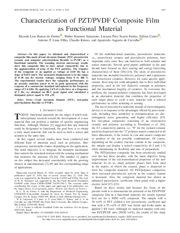 (PDF) Characterization of PZT/PVDF Composite Film as Functional Material