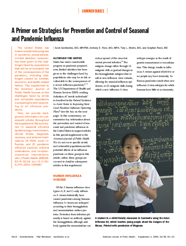(PDF) A Primer on Strategies for Prevention and Control of Seasonal and ...