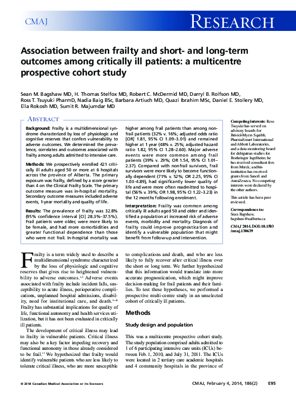 (PDF) Association between frailty and short- and long-term outcomes ...