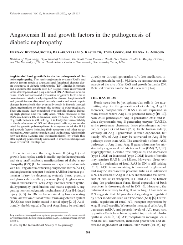 (PDF) Angiotensin II and growth factors in the pathogenesis of diabetic ...