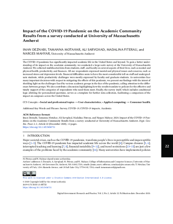 (PDF) Impact of the COVID-19 Pandemic on the Academic Community Results ...
