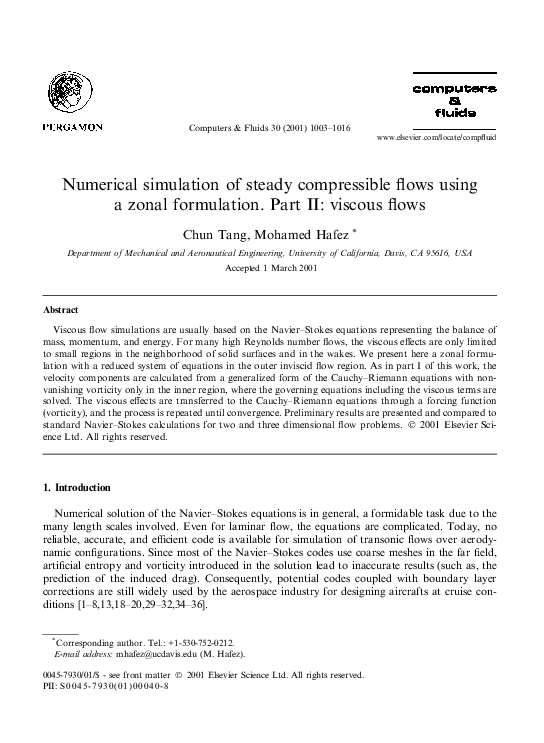 (PDF) Numerical simulation of steady compressible flows using a zonal ...