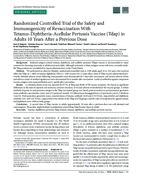 (PDF) Randomized Controlled Trial of the Safety and Immunogenicity of ...