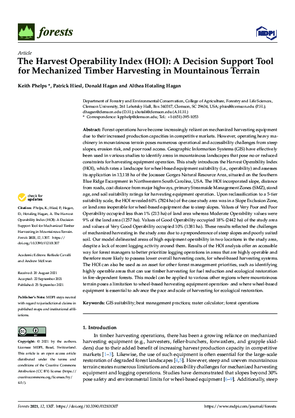 (PDF) The Harvest Operability Index (HOI): A Decision Support Tool for ...