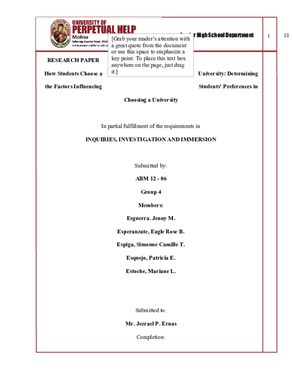 (DOC) How Students Choose a University: Determining the Factors ...