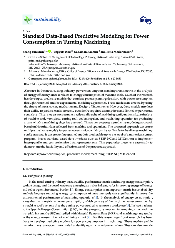 (PDF) Standard Data-Based Predictive Modeling for Power Consumption in ...