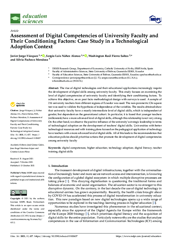 (PDF) Assessment of Digital Competencies of University Faculty and ...