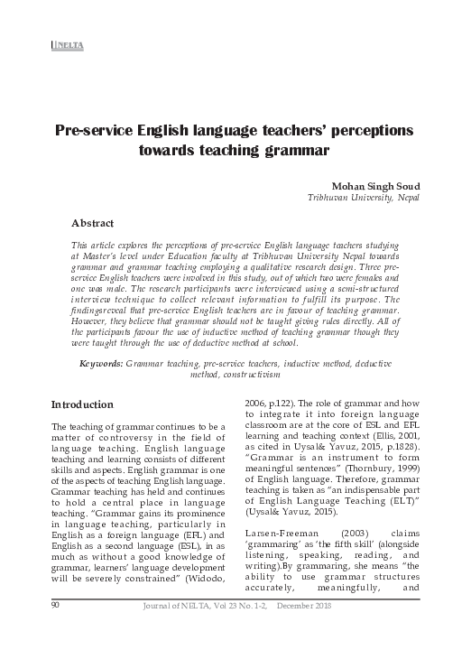 (PDF) Pre-service English language teachers’ perceptions towards ...