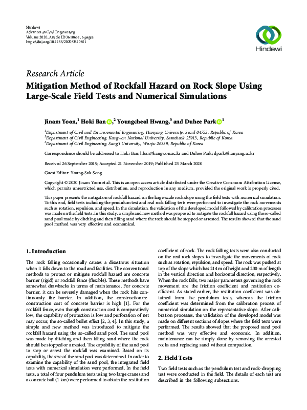 (PDF) Mitigation Method of Rockfall Hazard on Rock Slope Using Large ...