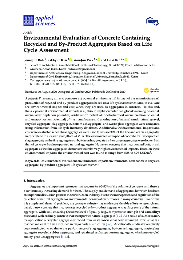 (PDF) Environmental Evaluation of Concrete Containing Recycled and By ...