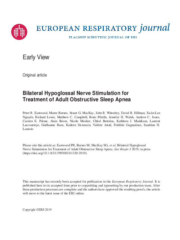 (PDF) Bilateral Hypoglossal Nerve Stimulation for Treatment of Adult ...