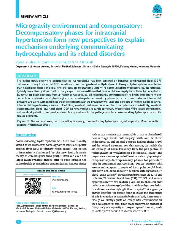 (PDF) Microgravity environment and compensatory: Decompensatory phases ...