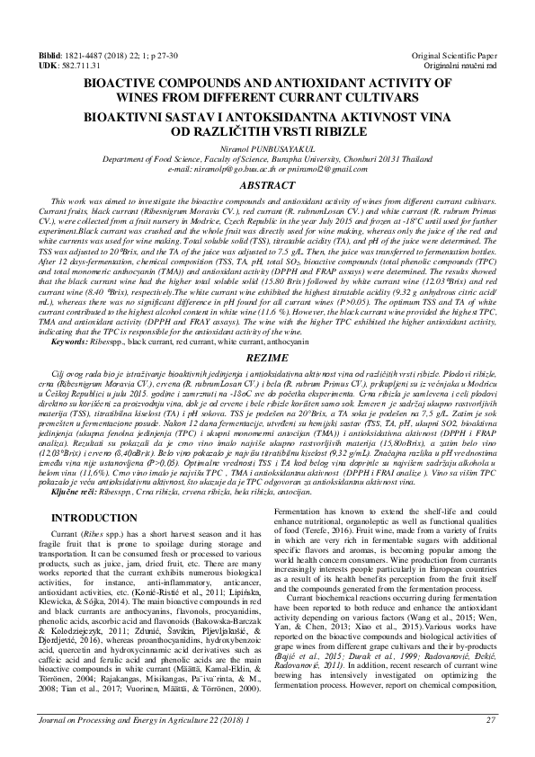 (PDF) Bioactive compounds and antioxidant activity of wines from ...