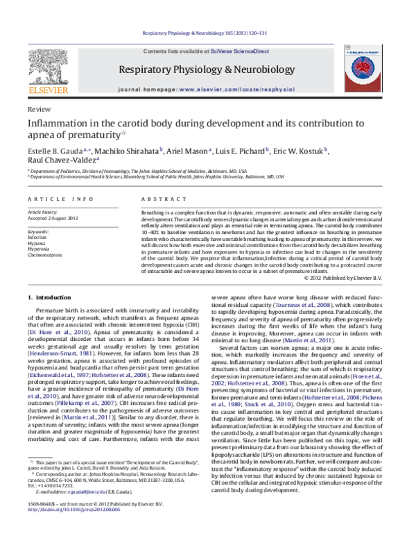 (PDF) Inflammation in the carotid body during development and its ...