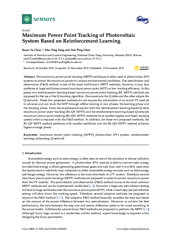 (PDF) Maximum Power Point Tracking of Photovoltaic System with Buck ...