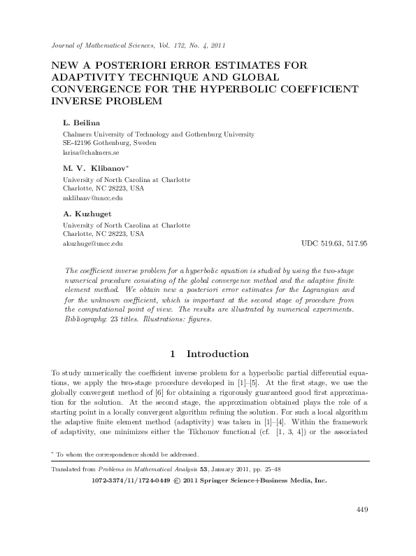 (PDF) New a posteriori error estimates for adaptivity technique and ...