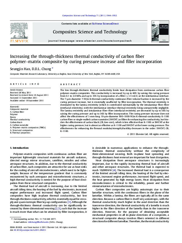 (PDF) Increasing the throughthickness thermal conductivity of carbon