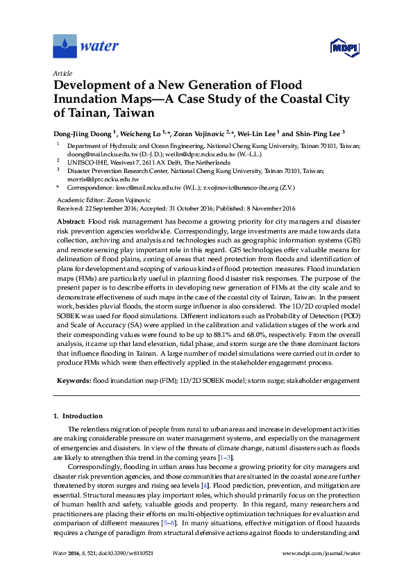 (PDF) Development of a New Generation of Flood Inundation Maps—A Case ...