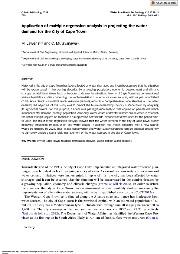 (PDF) Application of multiple regression analysis in optimization of ...