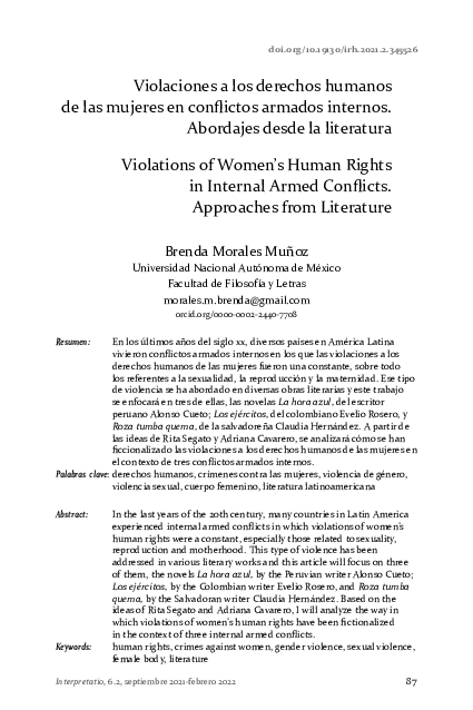 (PDF) Violaciones a los derechos humanos de las mujeres en conflictos ...
