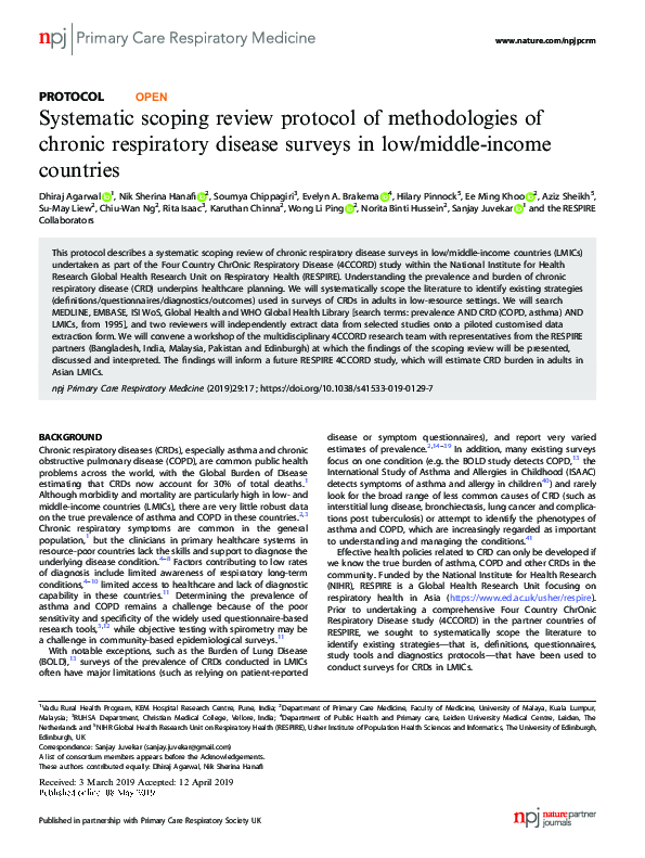 (PDF) Systematic scoping review protocol of methodologies of chronic ...