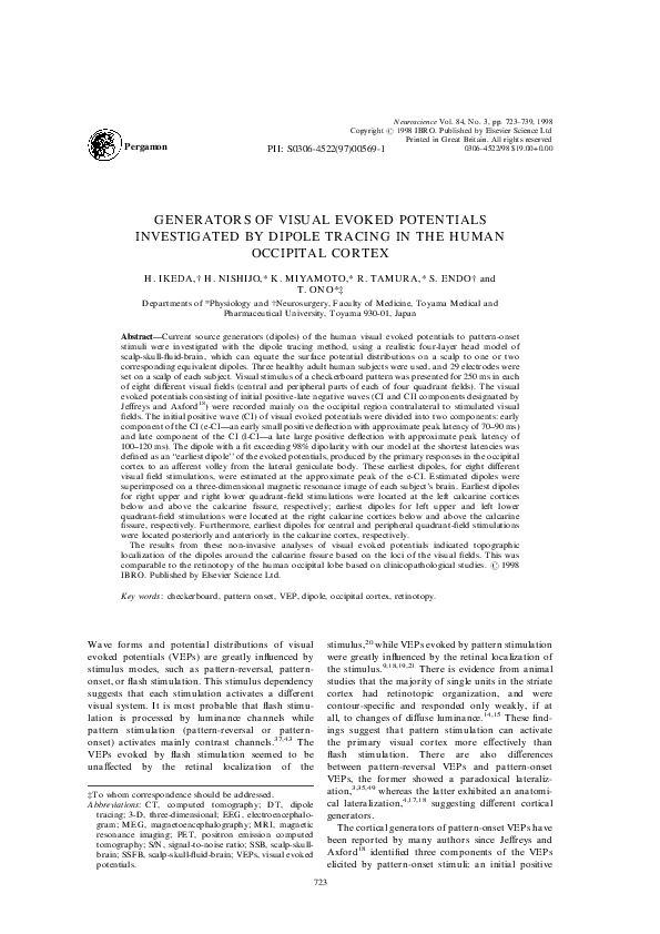 (PDF) Generators of visual evoked potentials investigated by dipole ...