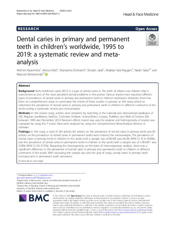(PDF) Dental caries in primary and permanent teeth in children’s ...