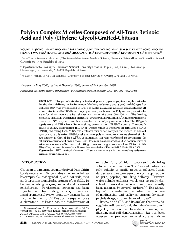 (PDF) Polyion complex micelles composed of all-trans retinoic acid and ...