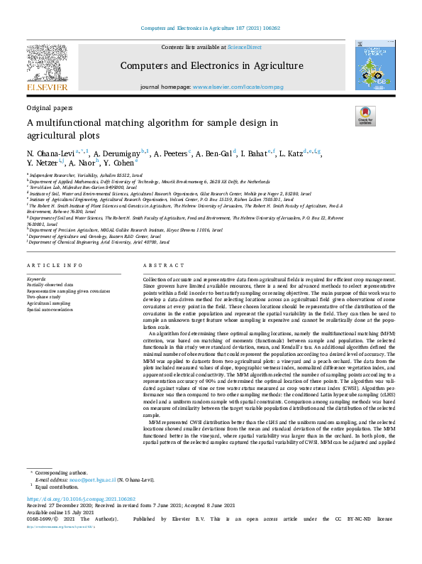 (PDF) A multifunctional matching algorithm for sample design in ...