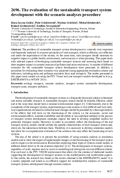 (PDF) The evaluation of the sustainable transport system development ...