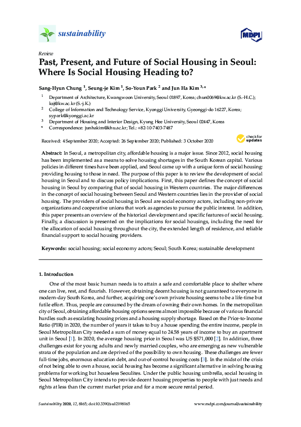 (PDF) Past, Present, and Future of Social Housing in Seoul: Where Is ...