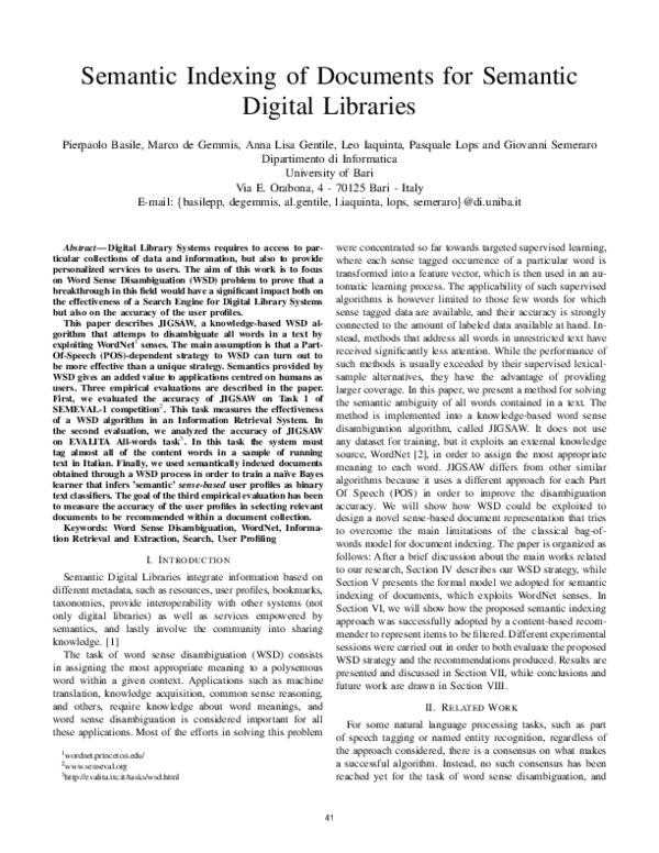 (PDF) Semantic Indexing of Documents for Semantic Digital Libraries