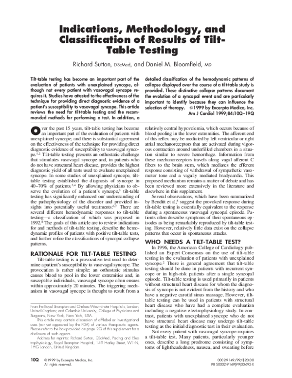 (PDF) Indications, methodology, and classification of results of tilt