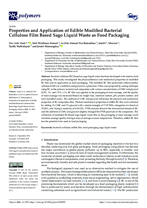 (PDF) Properties and Application of Edible Modified Bacterial Cellulose ...