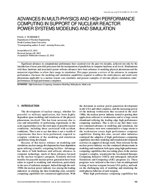 (PDF) Advances in Multi-Physics and High Performance Computing in ...