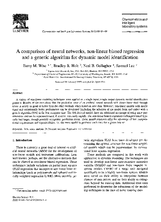 (PDF) A comparison of neural networks, non-linear biased regression and ...