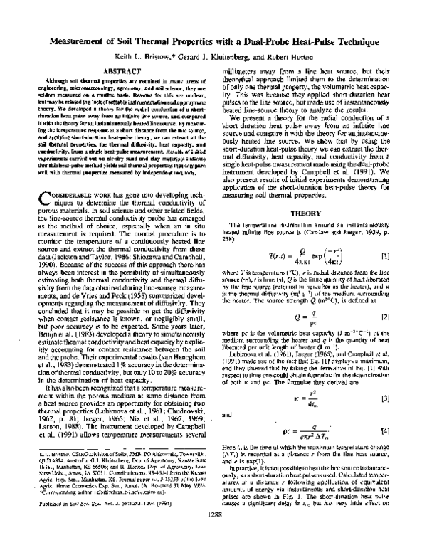 (PDF) Measurement of Soil Thermal Properties with a Dual-Probe Heat ...