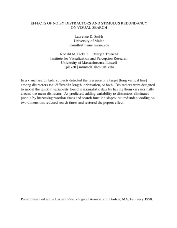 (PDF) Effects of Noisy Distractors and Stimulus Redundancy on Visual Search