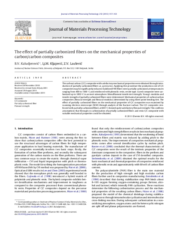 (PDF) The effect of partially carbonized fibers on the mechanical ...