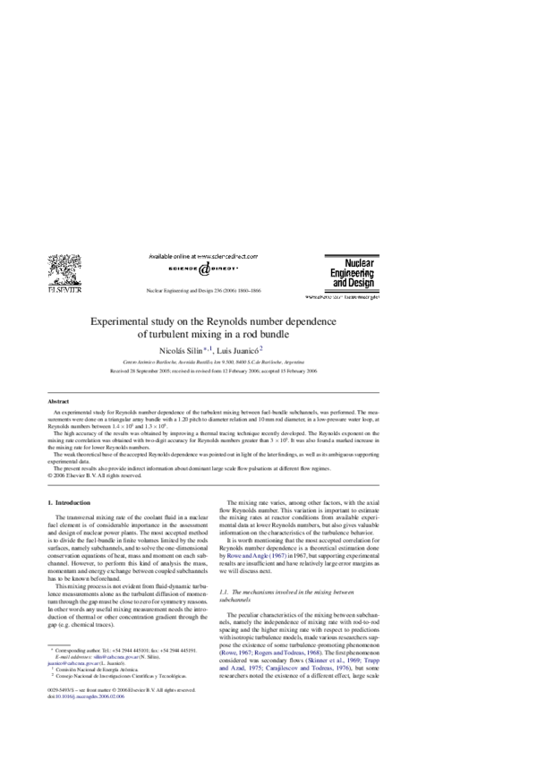 (PDF) Experimental study on the Reynolds number dependence of turbulent ...