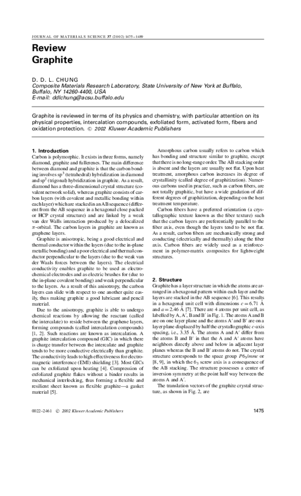 (PDF) Review graphite Deborah Chung Academia.edu