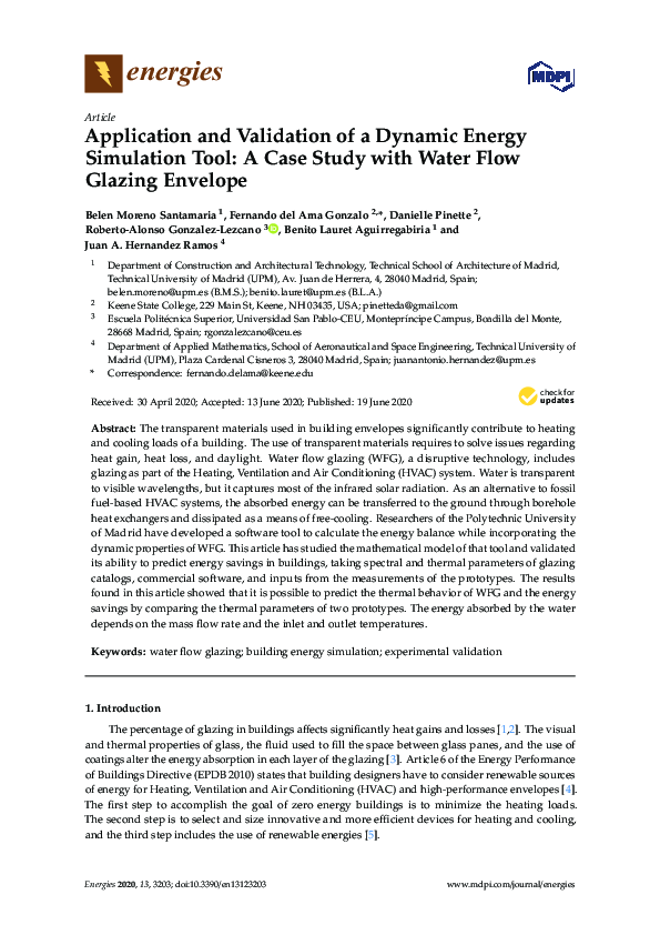 (PDF) Application and Validation of a Dynamic Energy Simulation Tool: A ...
