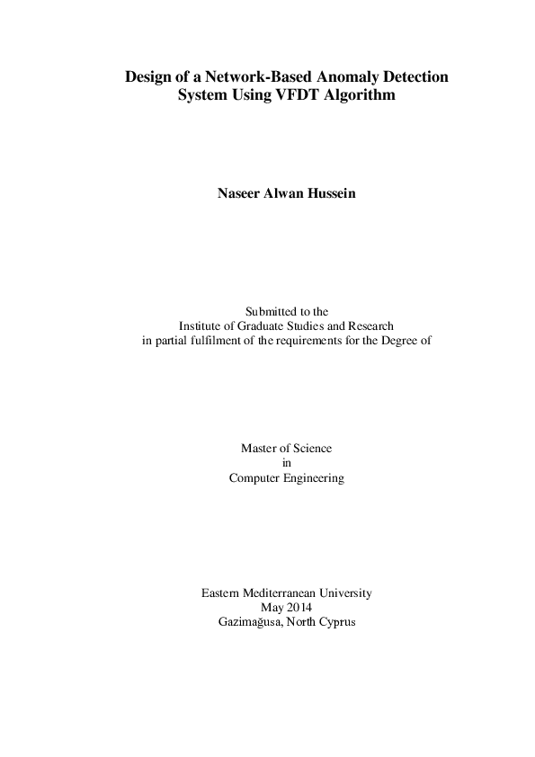 (PDF) Design of a Network-Based Anomaly Detection System Using VFDT ...