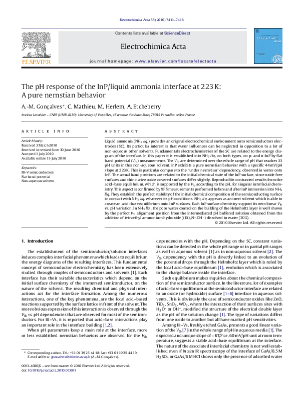 (PDF) The pH response of the InP/liquid ammonia interface at 223K: A ...
