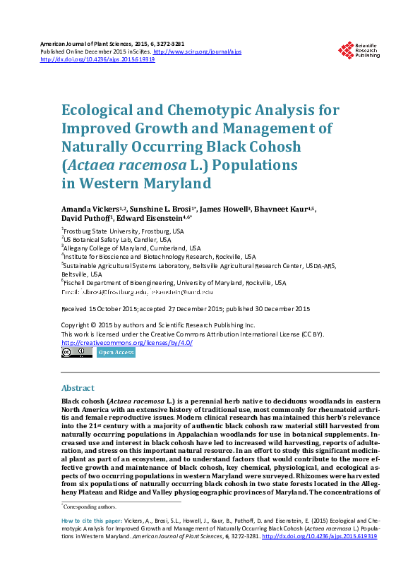 (PDF) Ecological and Chemotypic Analysis for Improved Growth and ...