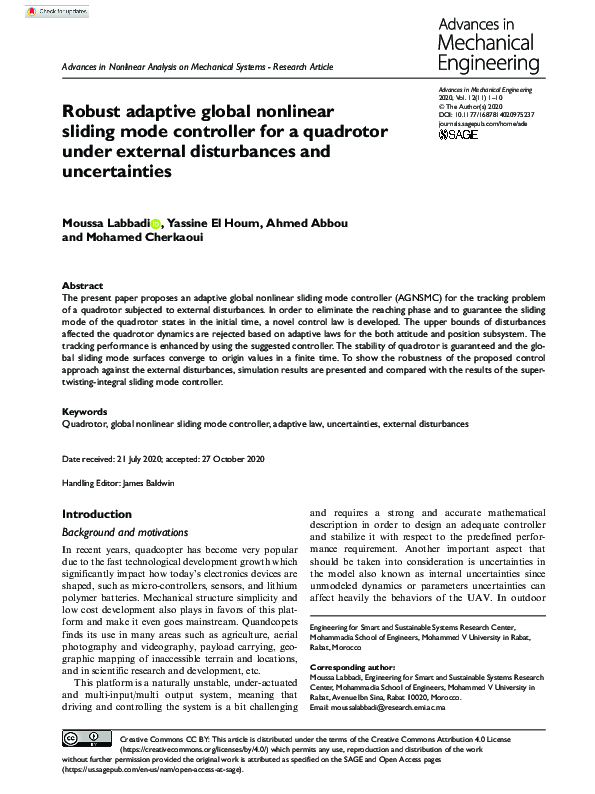(PDF) Robust adaptive global nonlinear sliding mode controller for a ...