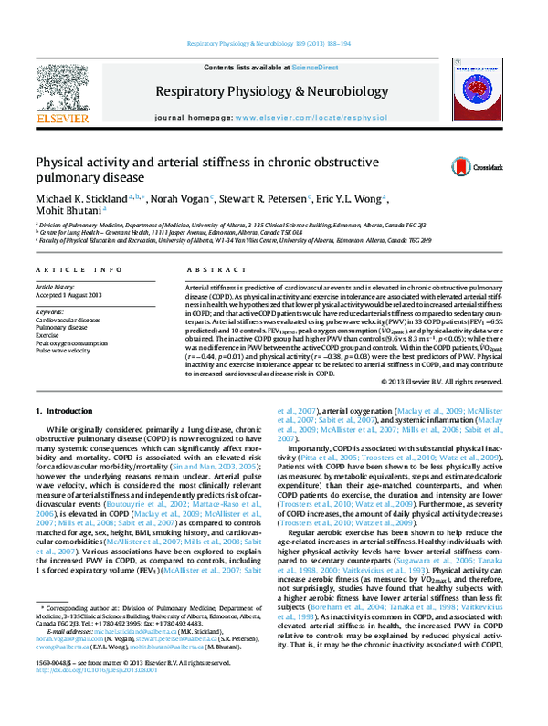(PDF) Physical activity and arterial stiffness in chronic obstructive ...