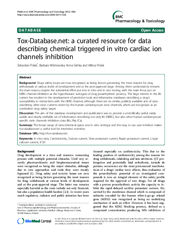 (PDF) Tox-Database.net: a curated resource for data describing chemical ...