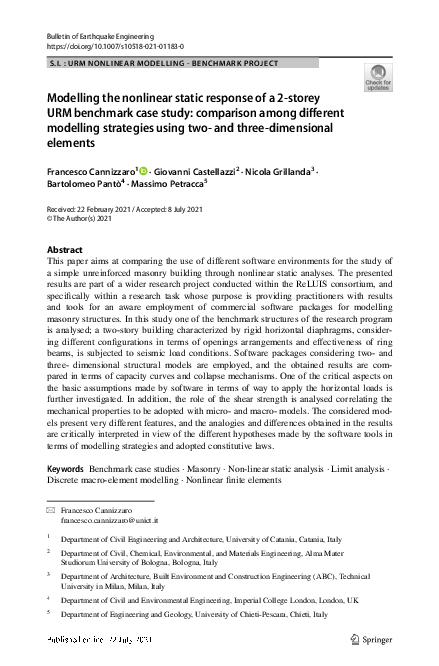 (PDF) Modelling the nonlinear static response of a 2-storey URM ...